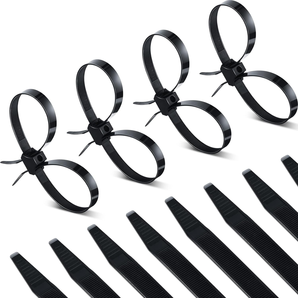 20-Pack Heavy-Duty Double-Ended Nylon Zip Ties for Secure Fastening