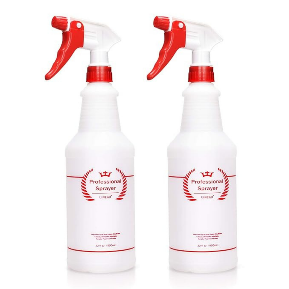 Uineko Plastic Spray Bottle 2 Pack 32 Oz All-Purpose Heavy Duty Spraying Bott...