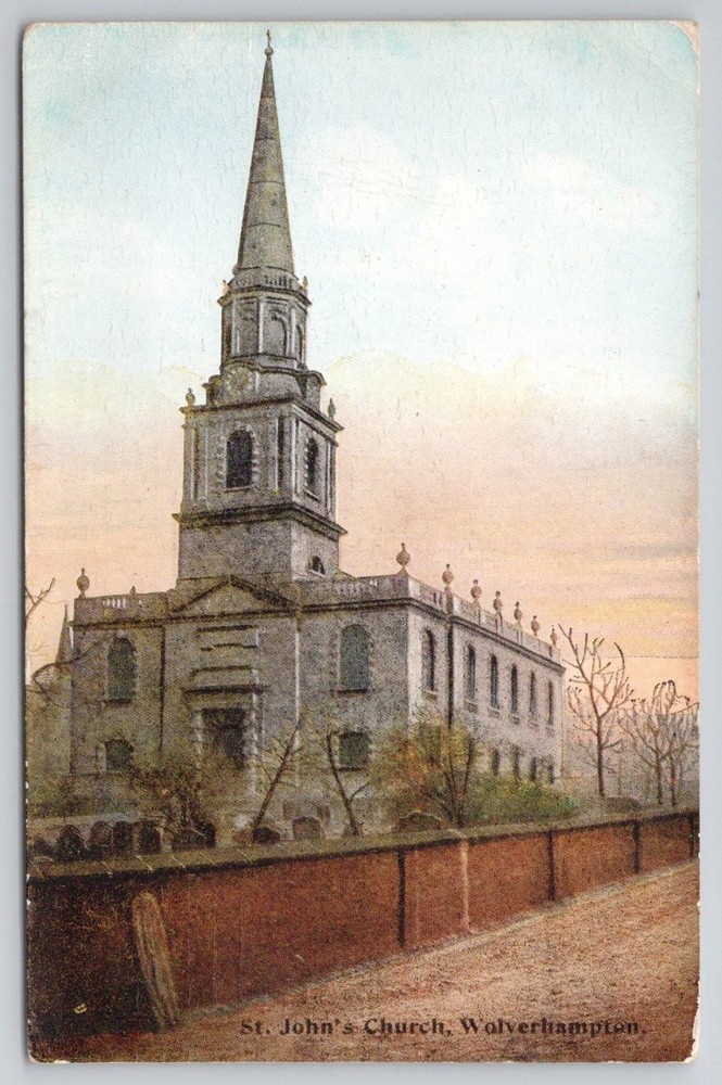 St. John's Church Wolverhampton UK Edwardian Era Postcard Posted 1900s