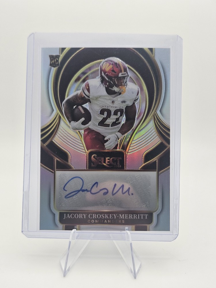 Jacory Croskey-Merritt AUTOGRAPH 2025 Select RC Silver Prizm Auto Commanders.