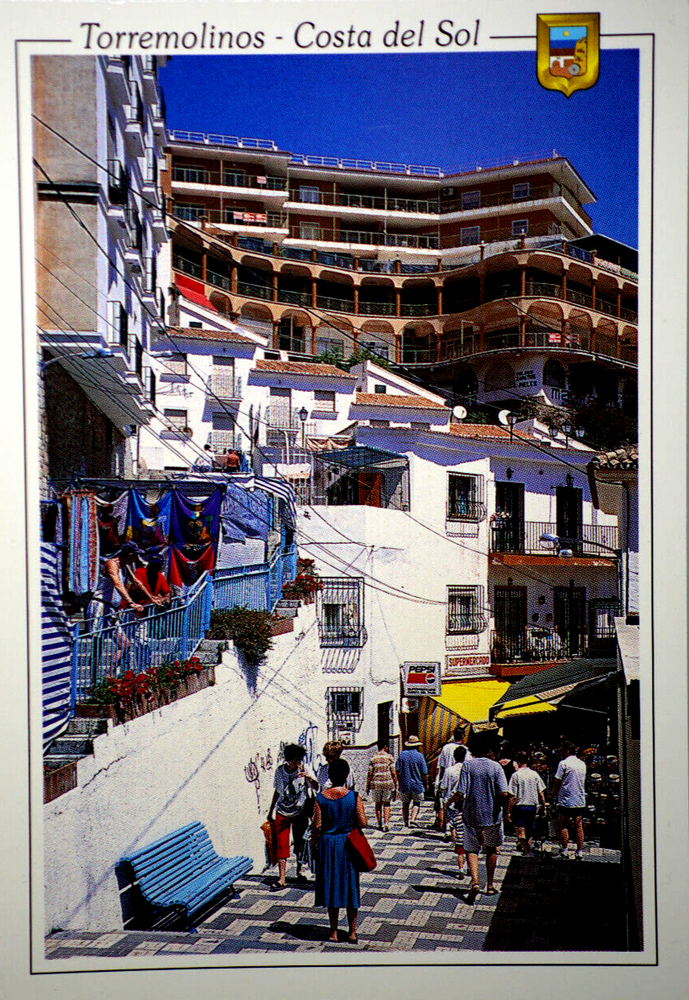 Postcard Spain Torremolinos Costa Del Sol El Bajondillo Mediterranean Street