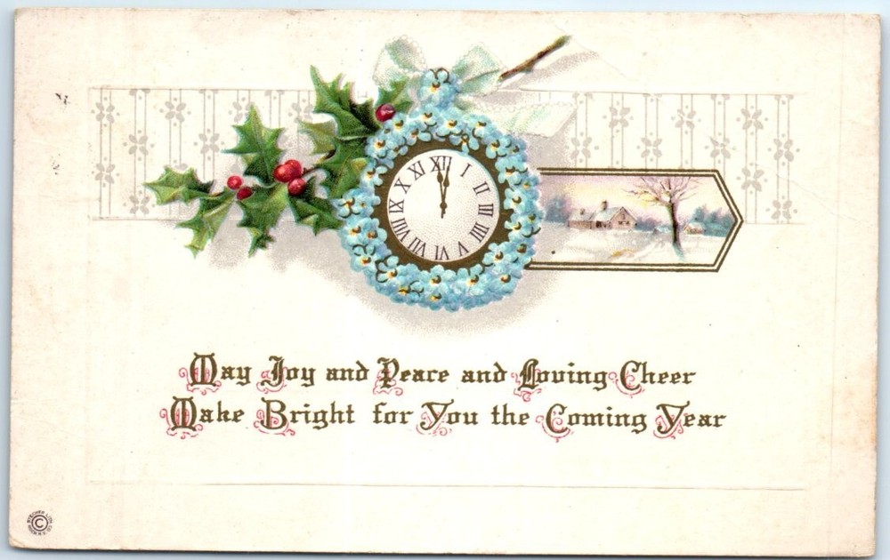 Postcard - Holiday & Snow Scene Art Print - New Year Greeting Card