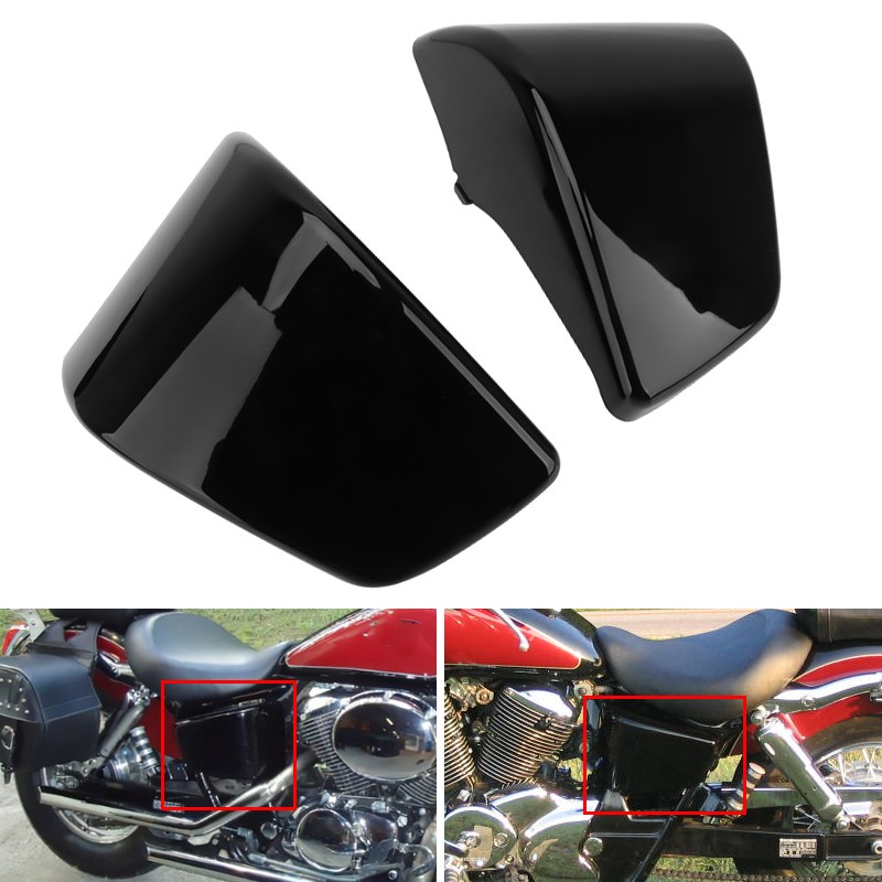 Black Battery Side Fairing Cover For Honda Shadow ACE 750 VT750 VT400 1997-2003-image