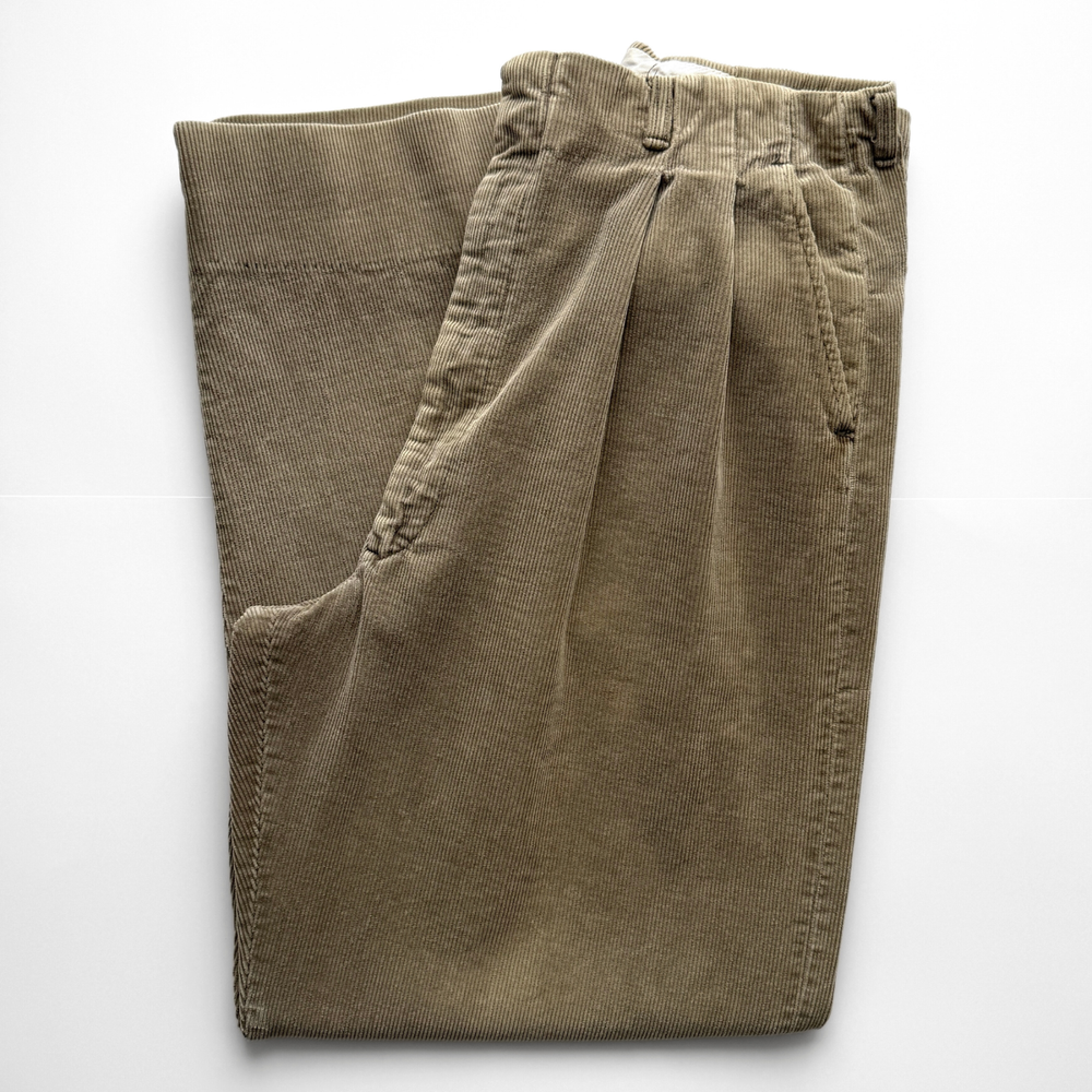 Vintage 1950s Faded Green Heavy Cotton Corduroy Mens 32x30 Workwear Pants