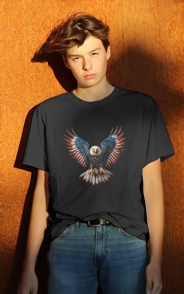American Flag Bald Eagle 4th of July USA Patriotic Men Women T-Shirt