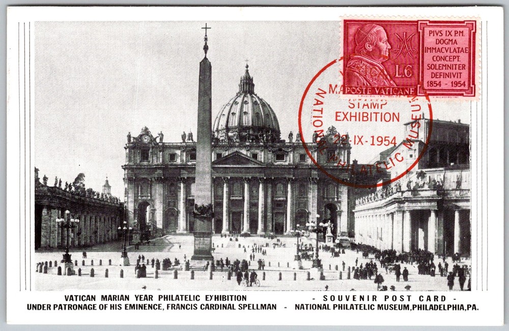 Vtg Postcard St Peter's Basilica Dome Vatican City 1950s