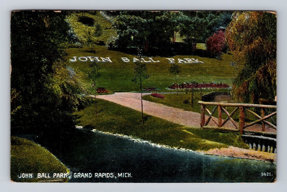 Grand Rapids MI-Michigan, John Ball Park, Antique, Vintage c1911 Postcard