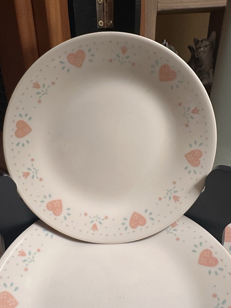 ( 8 ) Vtg Corelle Forever Yours Bread & Butter Plates - 6 3/4”