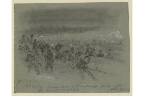 12th Maine,19th Corps,Alfred Rudolph Waud,American Civil War,Soldiers,c1864