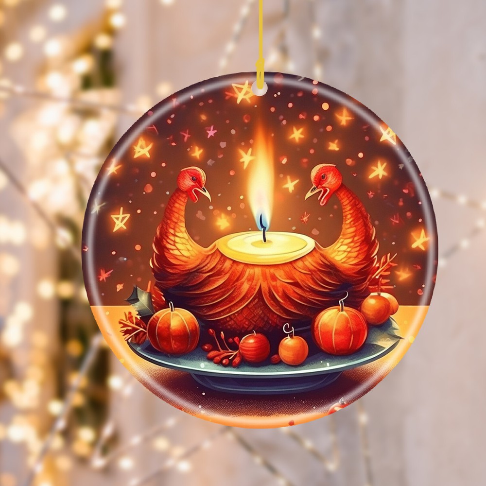 Custom Text Name Personalized image Ceramic Seasonal Ornament Christmas Accent-image