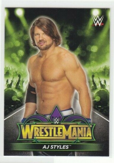 AJ STYLES ( 2018 Topps WWE Road To Wrestlemania 34 Roster INSERT CARD #R-11)