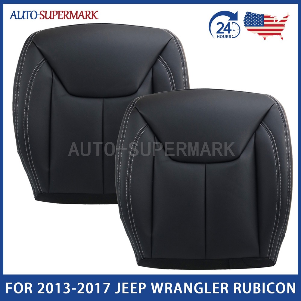 For Jeep Wrangler Rubicon 2013-2017 Driver & Passenger Bottom Seat Cover Leather