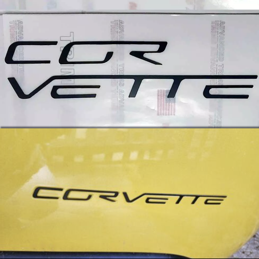 2005-2013 Corvette C6 MATTE BLACK Plastic Letters Rear Bumper Emblem NOT VINYL