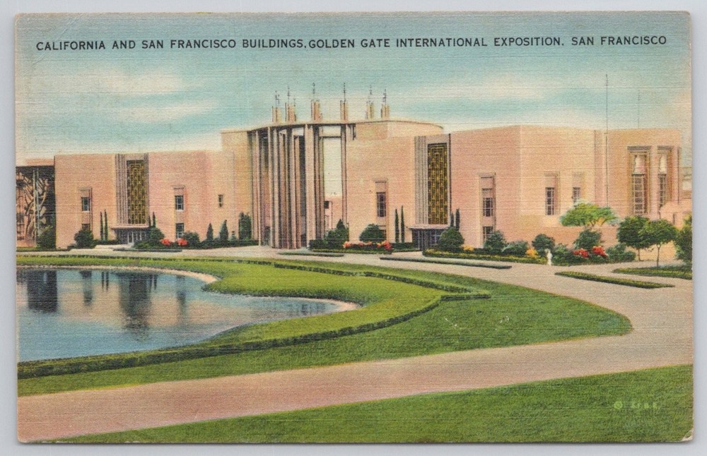 1939 Golden Gate Exposition San Francisco Buildings Postcard Linen Posted