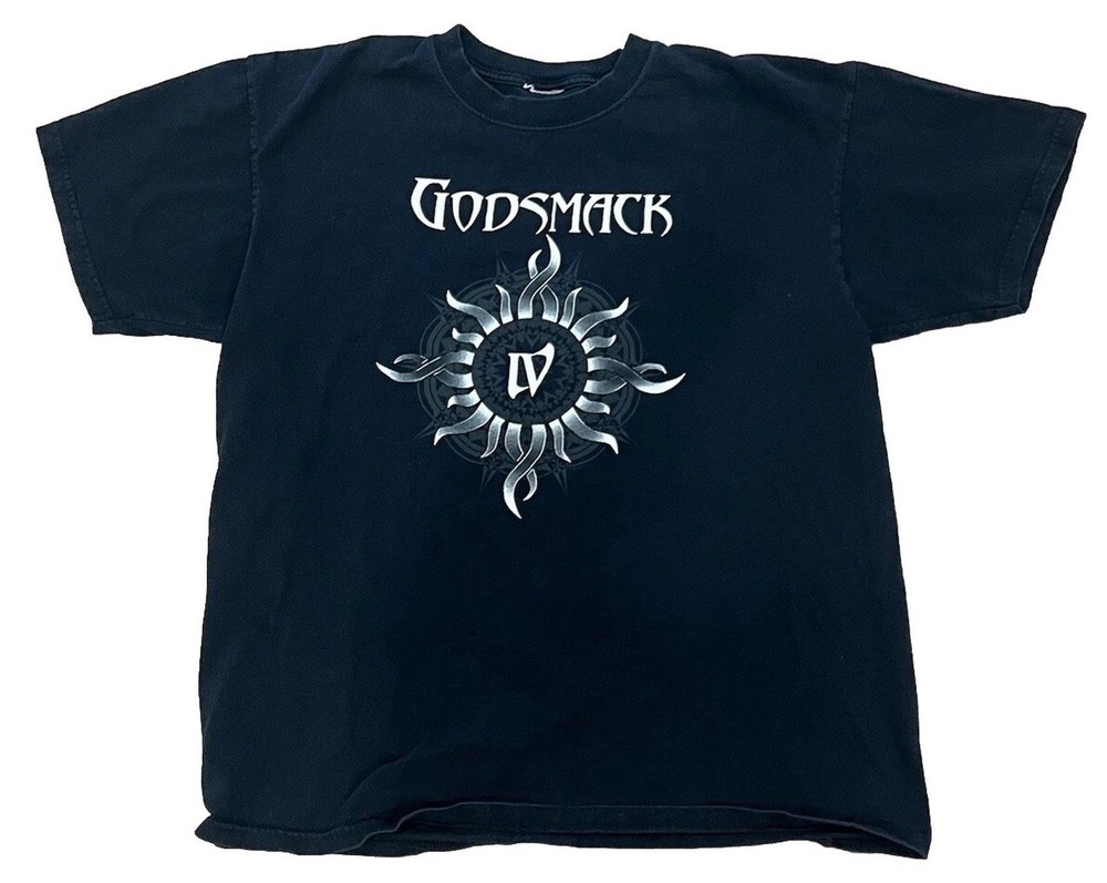 Vintage Godsmack Rock Band Black Tee Men’s Size XL 90s Retro Shirt