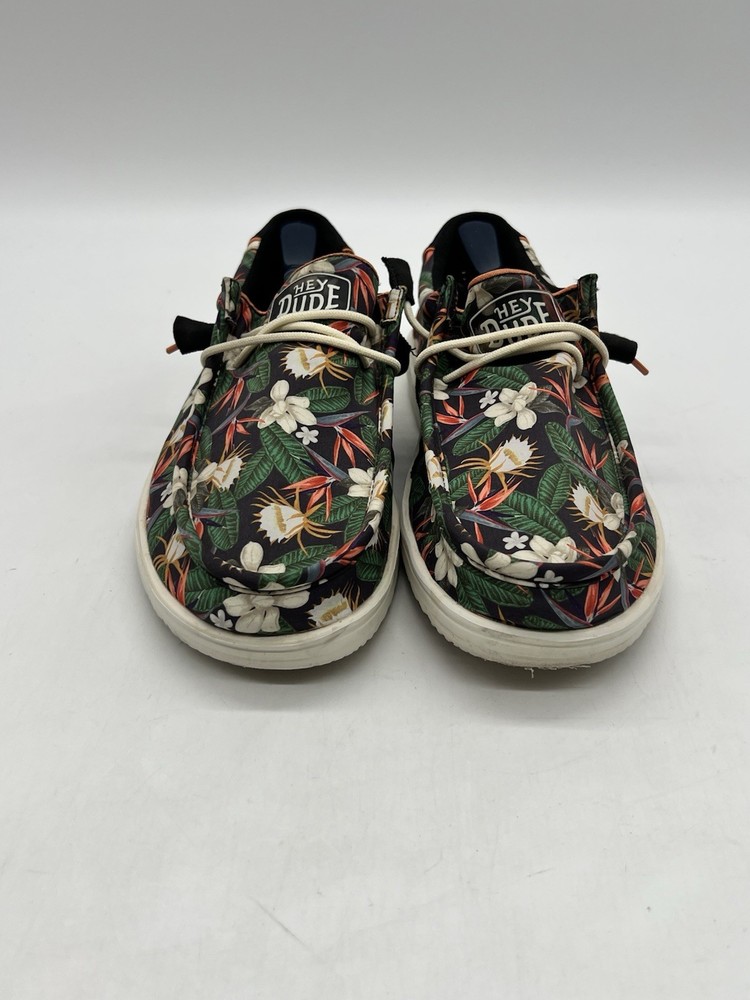 Hey Dude Wally H2O Bird of Paradise Men's Sz 10 Floral Polyester Slip-On Shoes.