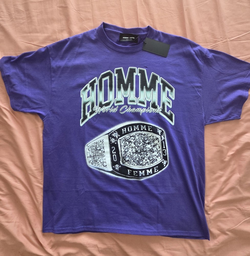Homme Femme Championship Rimg Purple Shirt Size 2xl