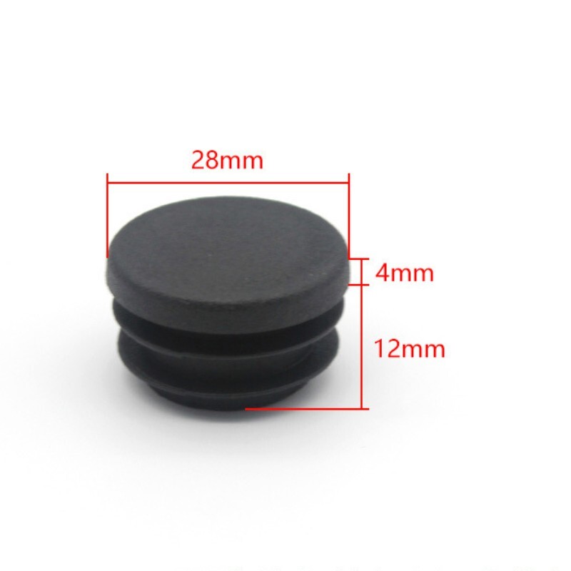 20Pcs Plastic Hole Plugs, 16mm x 28mm Round Pipe Tubing End Cap, Black