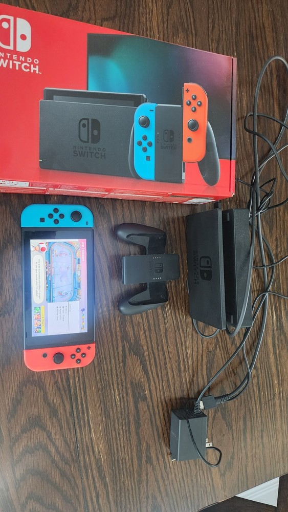 Nintendo Switch with Neon Blue and Neon Red Joy-Con (HAC-001-01)