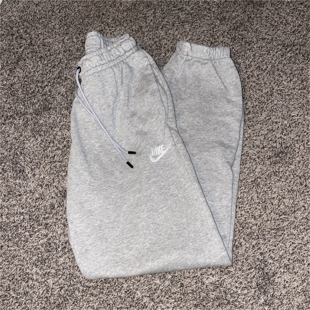 Nike Men's Gray Fleece Sweatpants S Stretch Drawstring Tapered