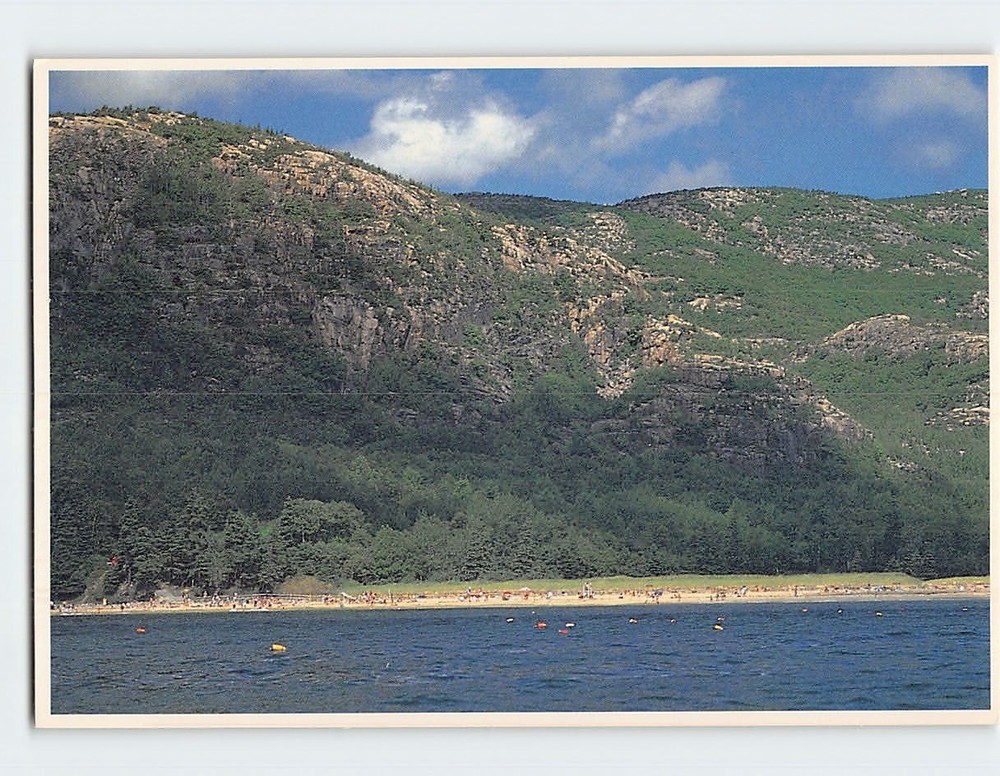 Postcard Sand Beach Acadia National Park Bar Harbor Maine USA-image