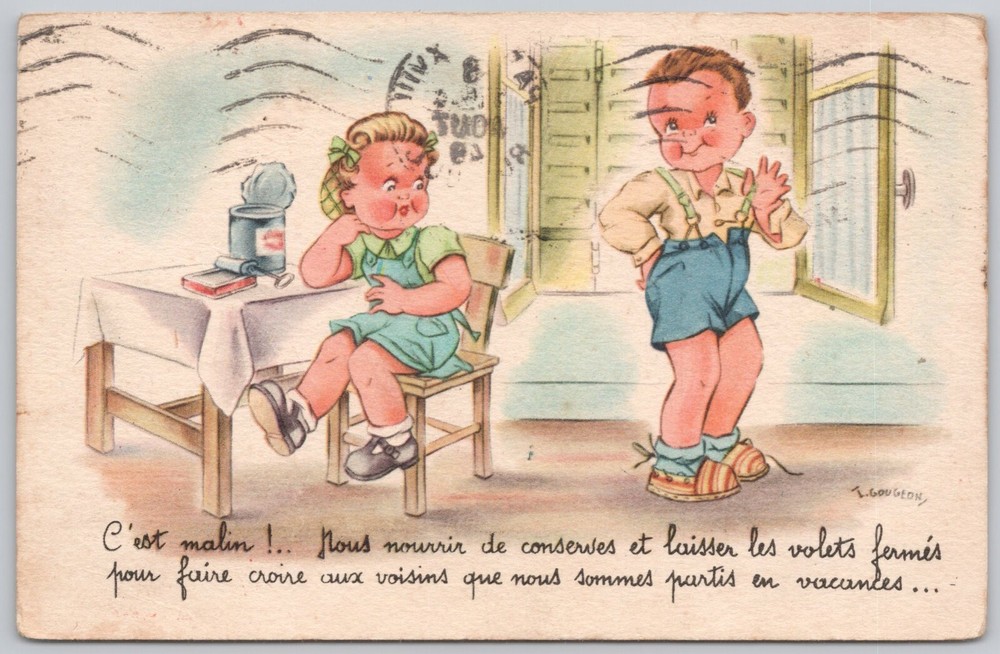 Comics Cute Children Humor Vintage French Postcard