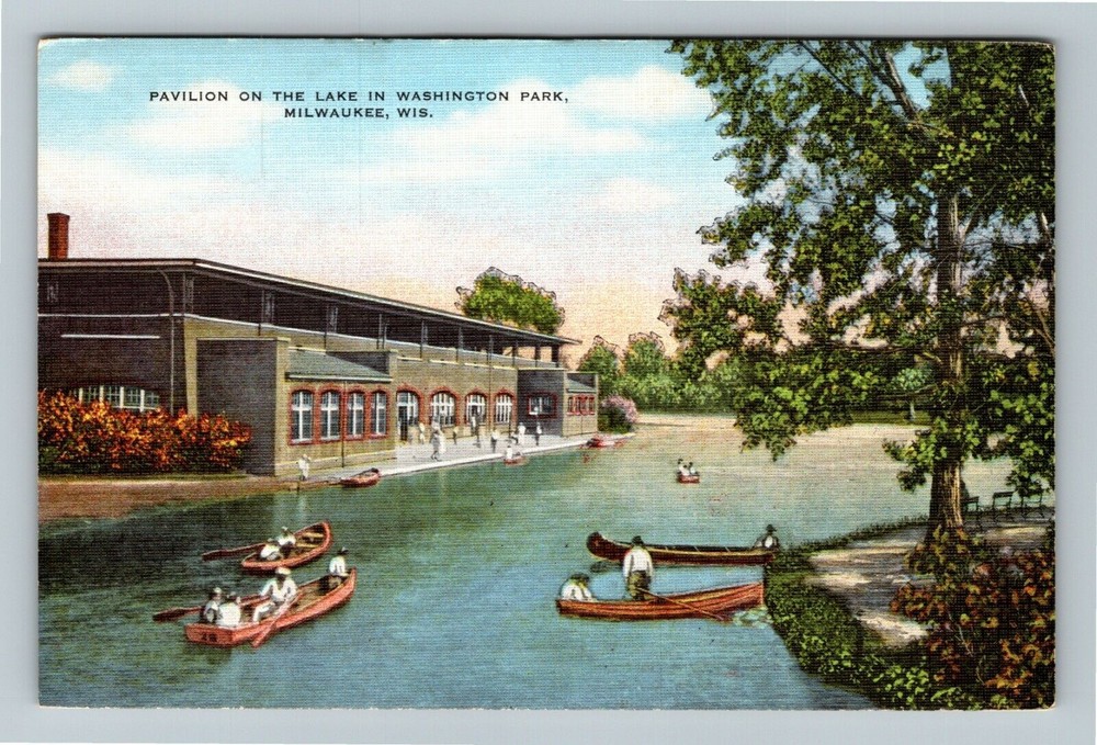 Milwaukee WI-Wisconsin, Pavilion On Lake Washington Park Vintage Postcard