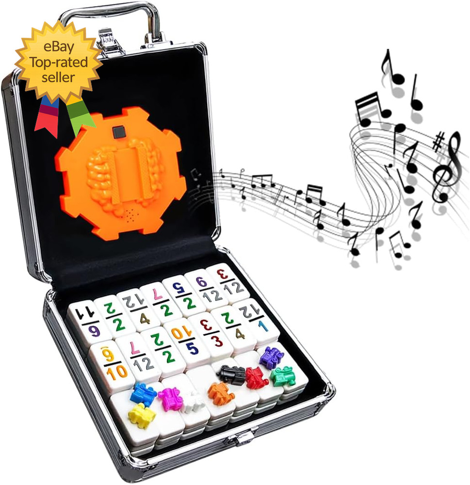 Mexican Train Dominoes Set Hub with Real Train Sound Double 12 Colored Number