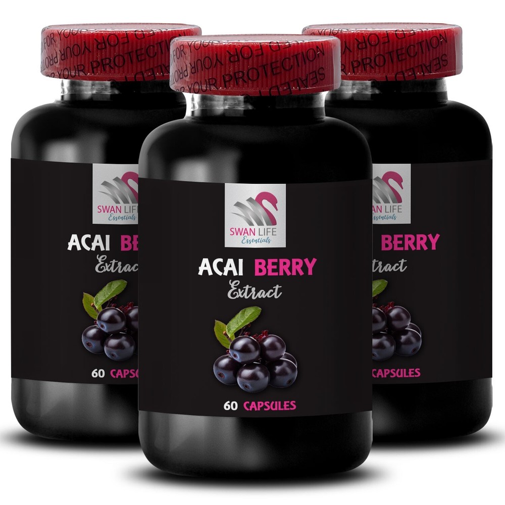 Strength power - ACAI BERRY EXTRACT - Wellness support 3 Bottles 180 Capsules
