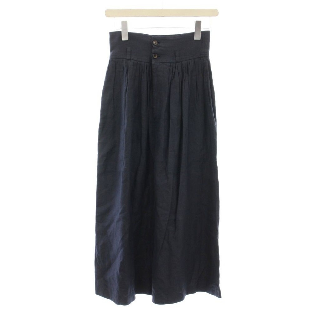 COMME des GARCONS AD1988 Linen Flare Skirt S Navy Long Hemp