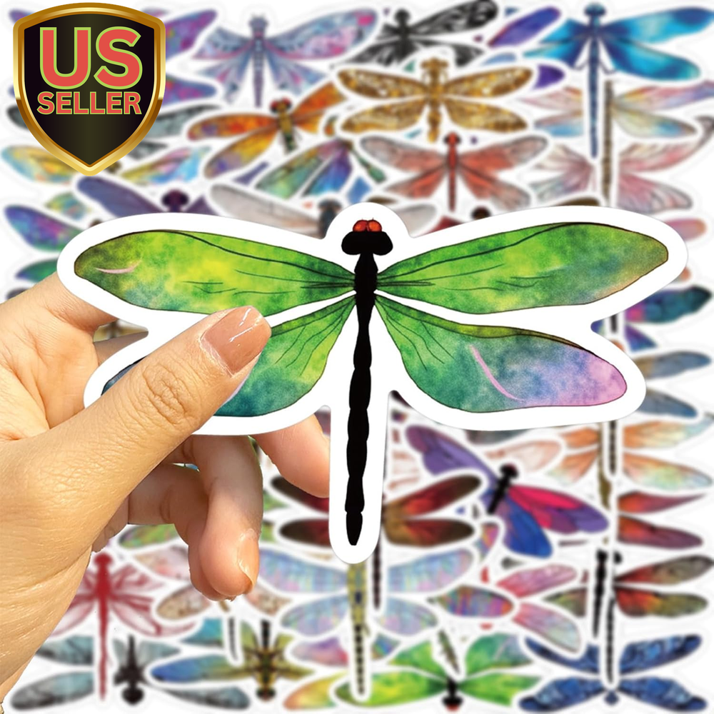 53 Pieces Dragonfly Stickers Beautiful Dragonfly Stickers Waterproof Stickers...