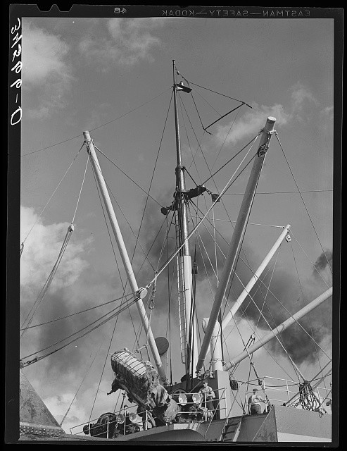 Photo:Houston Texas 1939 Cotton Loading for Export Winch Port Ship Cargo