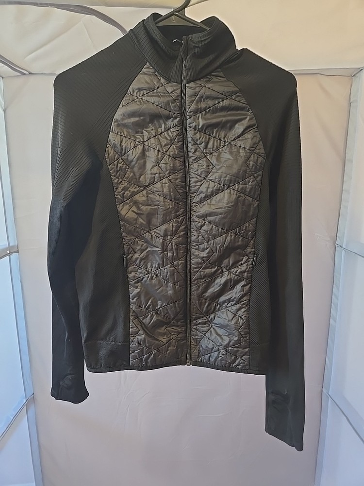 Athleta Women’s Medium Black flurry primaloft Quilted Full Zip Jacket  Running