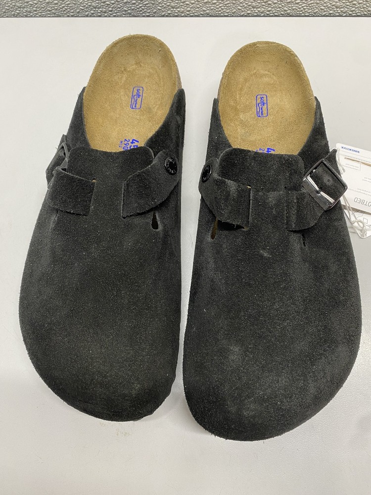 Birkenstock Mens Boston Soft Footbed Suede Clogs Size 12 Black