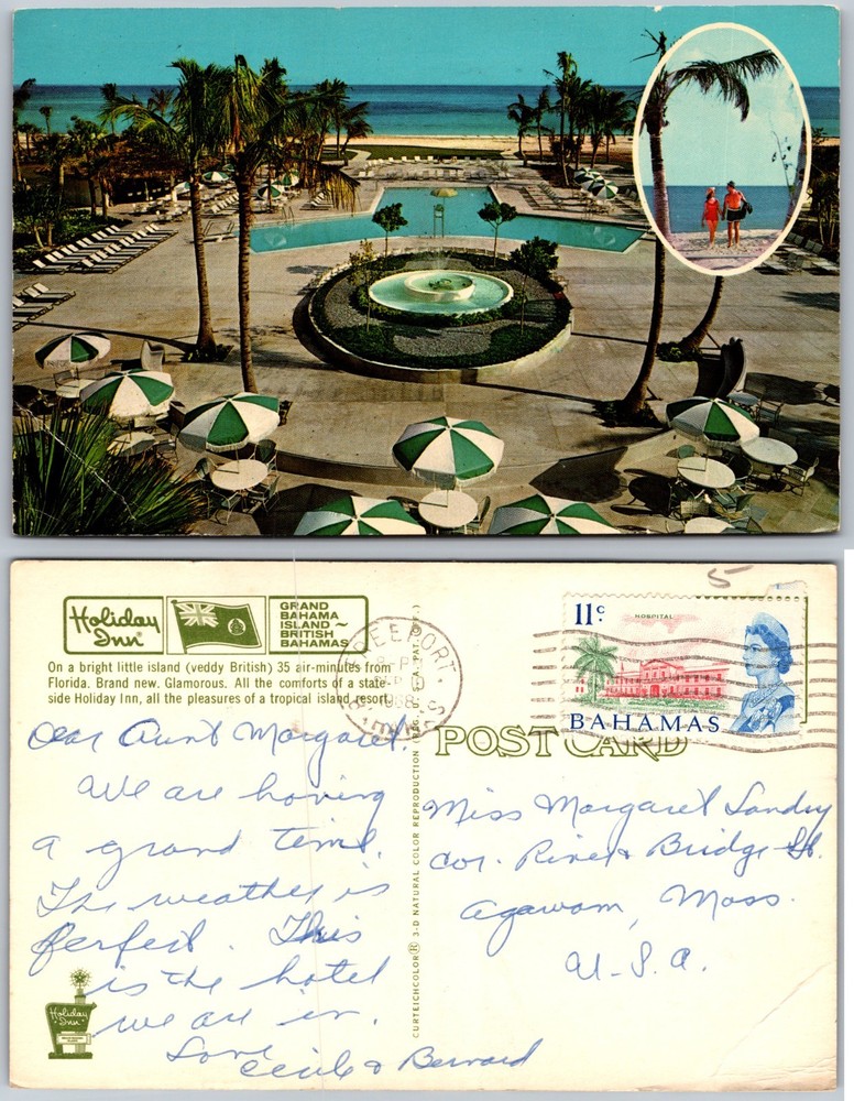 Grand Bahama Island Holiday Inn Pool Postcard