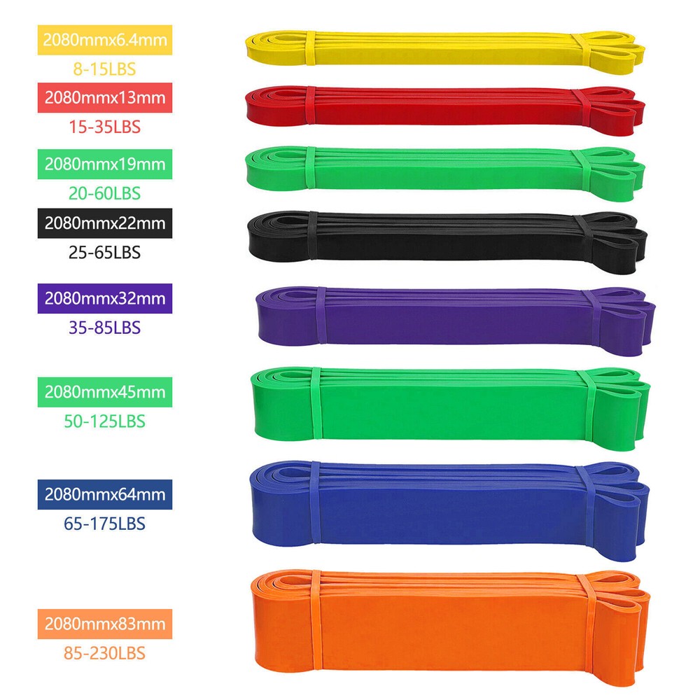 Resistance Yoga Bands Exercise Elastic Fitness Gym Workout Training Stretch US