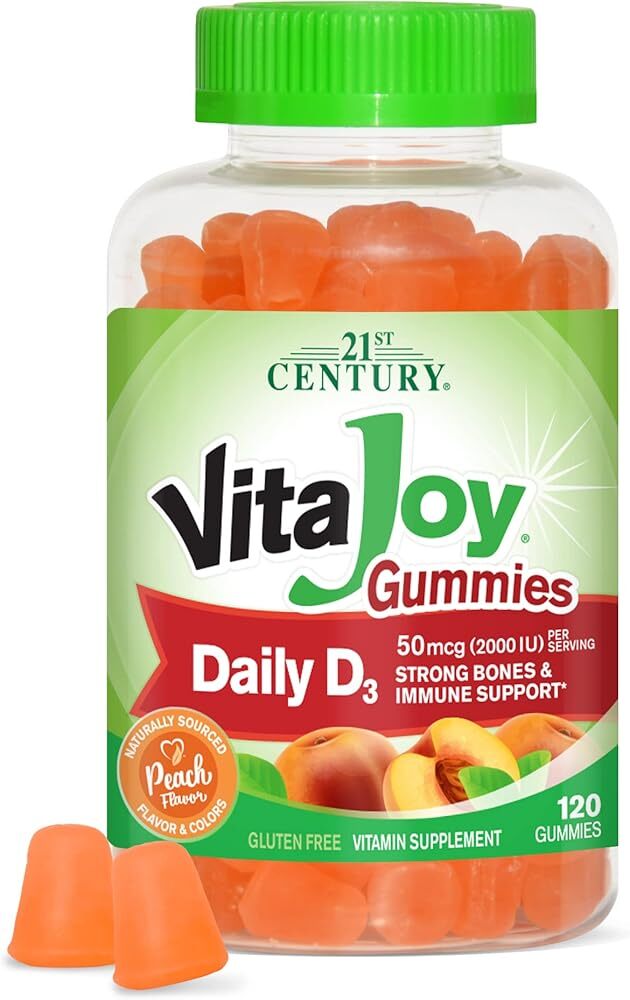 21st Century VitaJoy Peach Vitamin D3 Gummies 2000 IU 120 Count