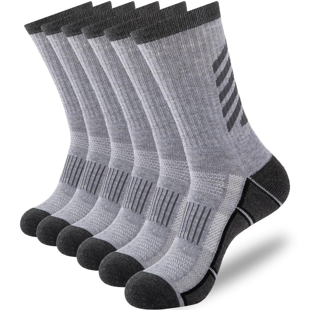 Mens Athletic Crew Socks Moisture Wicking Heavy Duty Cushioned Work Socks wit...