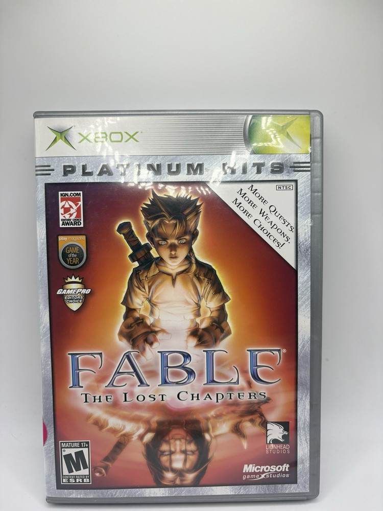 Fable the Lost Chapters Best of Platinum Hits Xbox CIB Complete In Box Tested