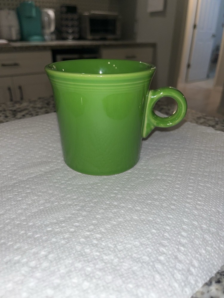 Retired Shamrock Green Fiestaware Ring Handle Mug Homer Laughlin | Tom and Jerry