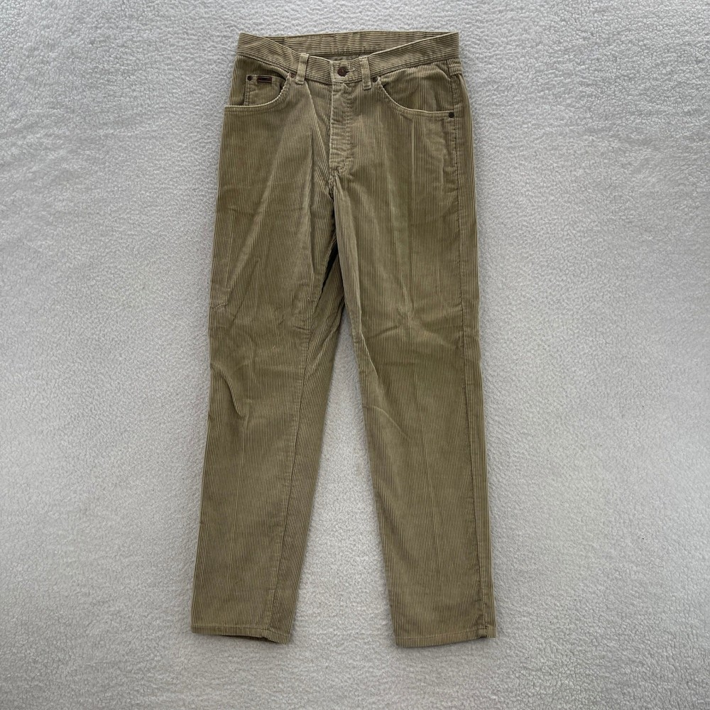 Vintage Lee Corduroy Pants Mens 33x32 Beige Made in USA Straight Union Cowboy