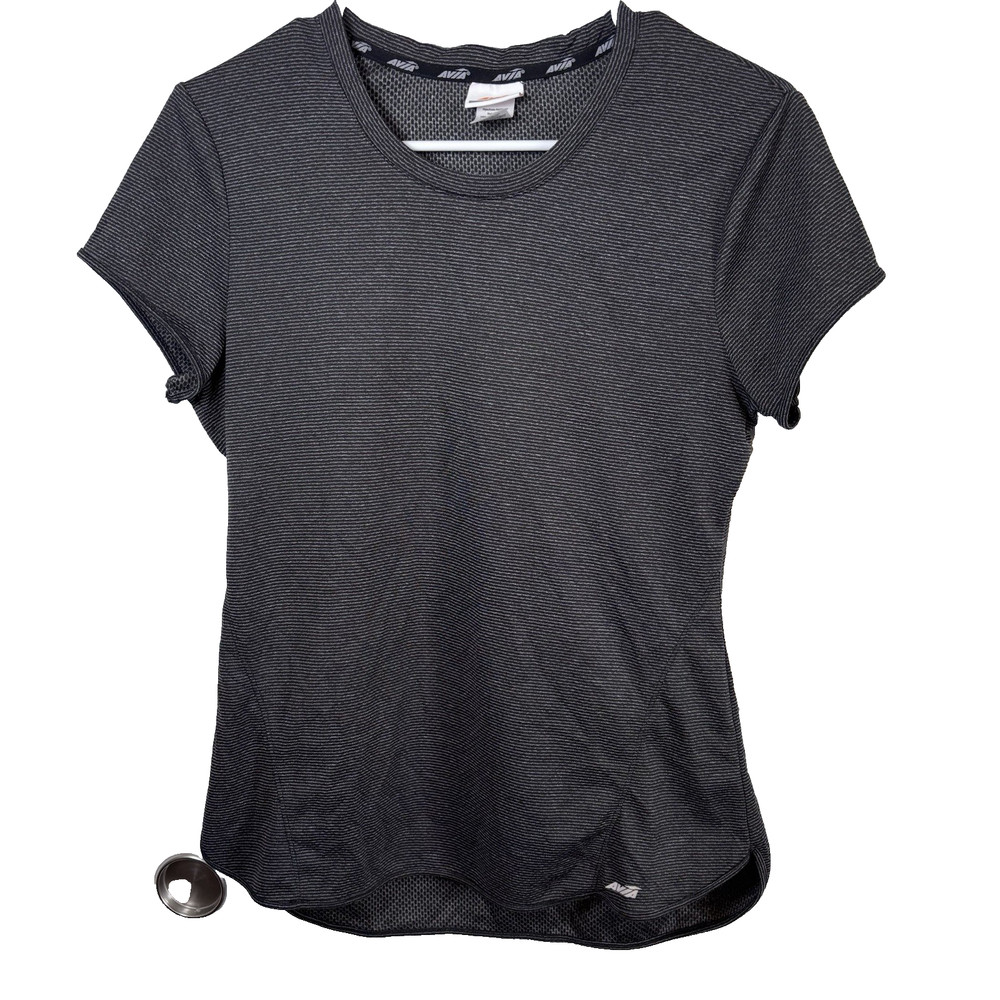Avia Women’s Athletic Mesh T-Shirt M Black Short Sleeve Workout Top Athleisure