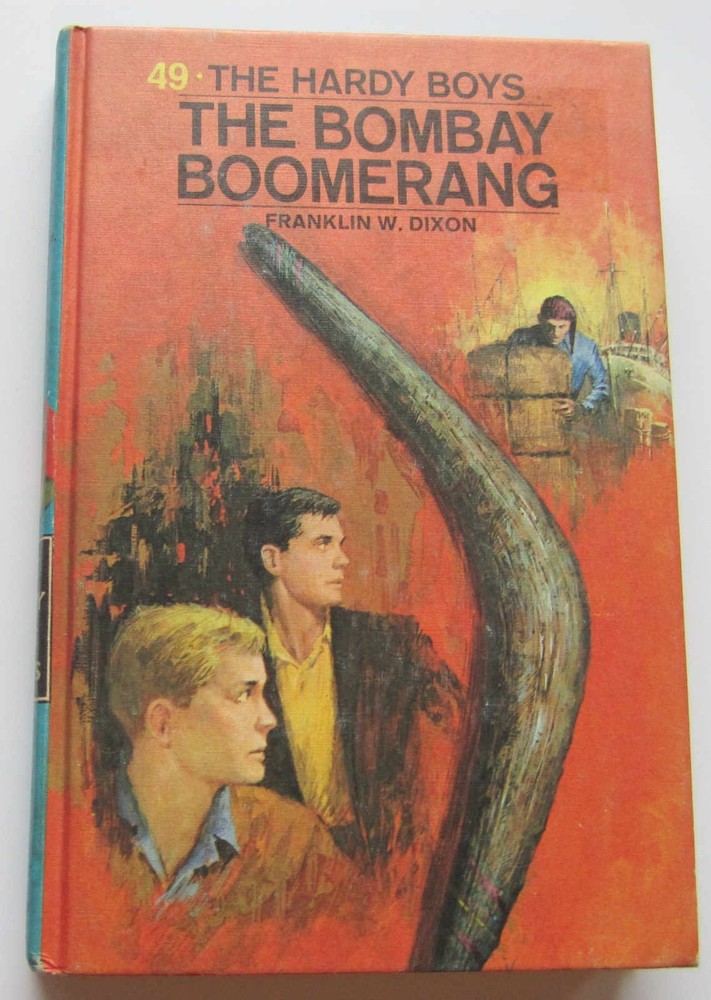 Hardy Boys BOMBAY BOOMERANG Mystery Hardcover Book #49 1977 Print White Multi EP