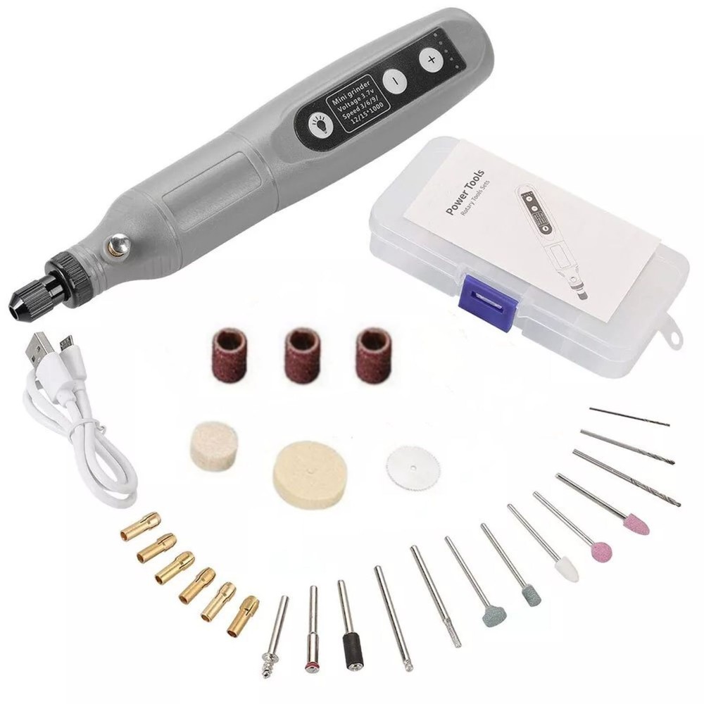 ABS USB Charging Electric Mini Drill Grinder Polishing Pen With Led Light-image