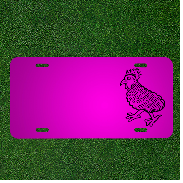 Personalized Car License Plate Featuring Bird or Chicken Design with Custom Names