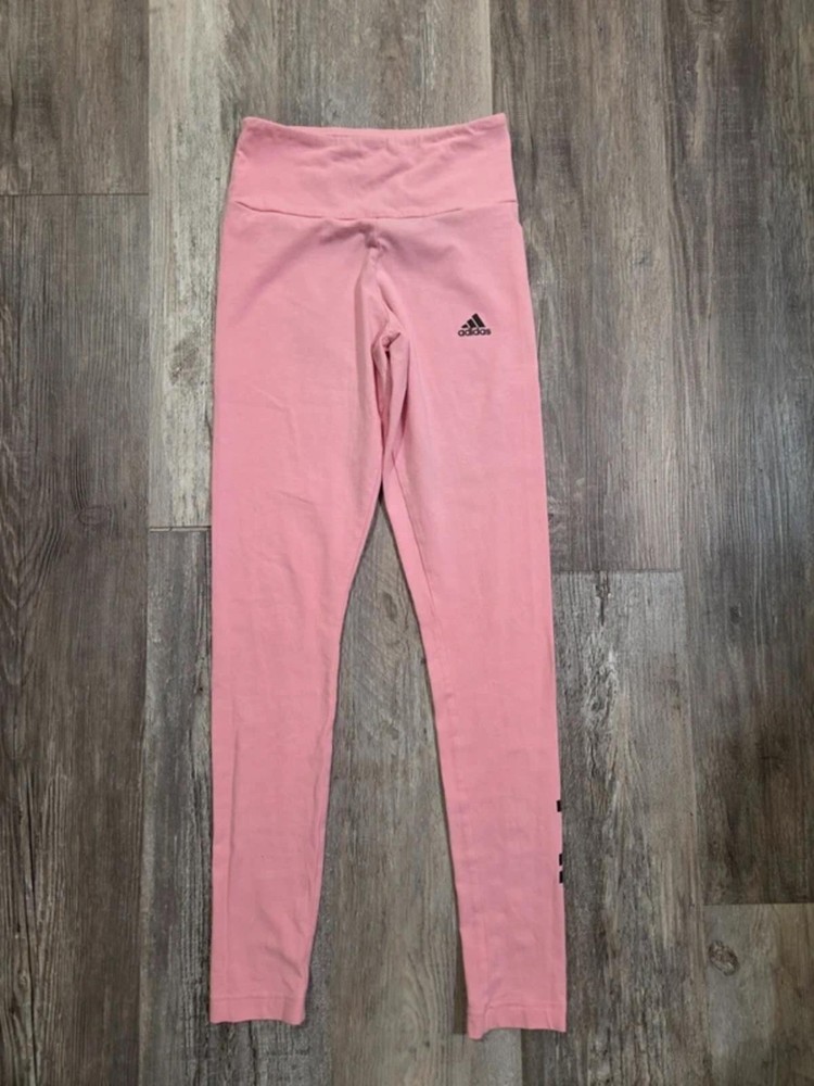 Pink Adidas Athletic Spell Out Leggings Yoga Pants Women's XS X-Small