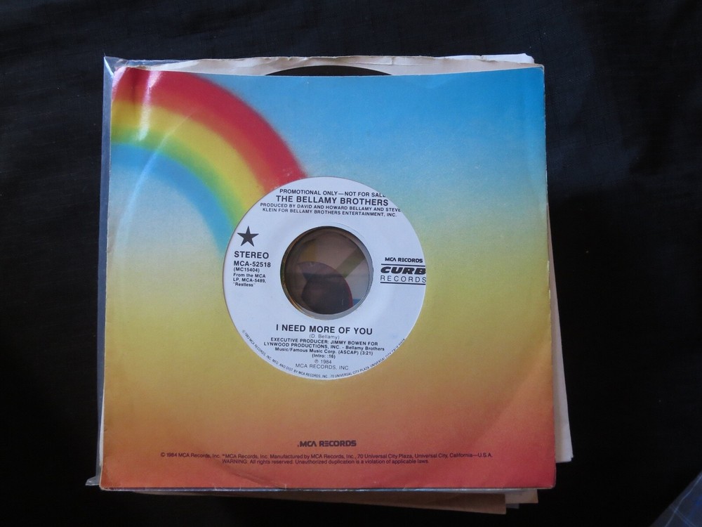 BELLAMY BROTHERS - I Need More Of You PROMO Unplayed Old Stock