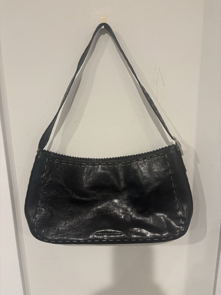 BCBG Max Azria Black Leather Shoulder Bag/Purse