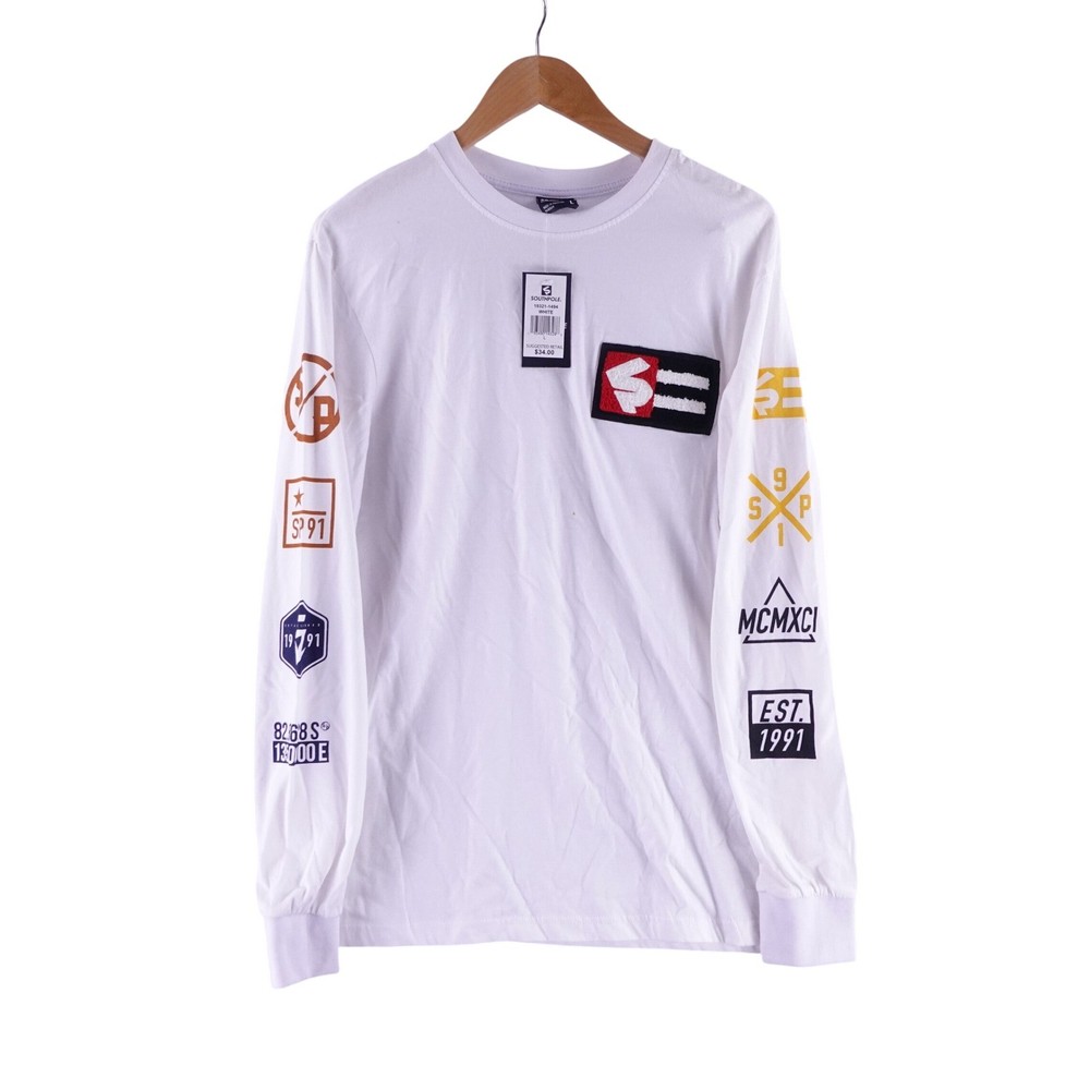Southpole Mens Long Sleeve Graphic T-Shirt White Large NWT Y2K