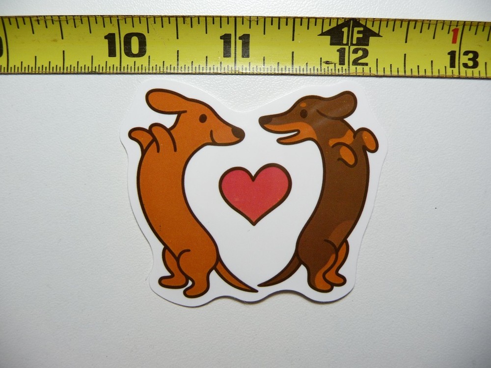 Dachshund Dog Sticker Decal with Heart Cute Pet Pride Design
